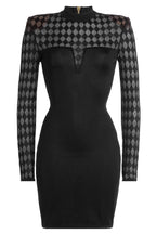 Balmain Harlequin-Print Illusion Mini Dress