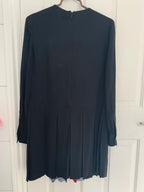Valentino Tri-Colour Pleated Ruffle Placket Dress