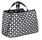 Alaia Black And White Knit Calfskin Maille Marco Petale Cabas tote.