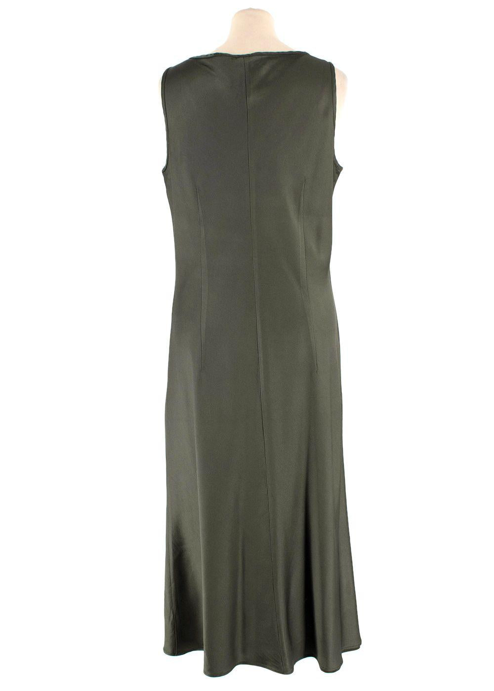Marina Rinaldi Green Satin Midi Dress