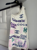 Chanel One Shoulder Knitted Logo Mini Dress
