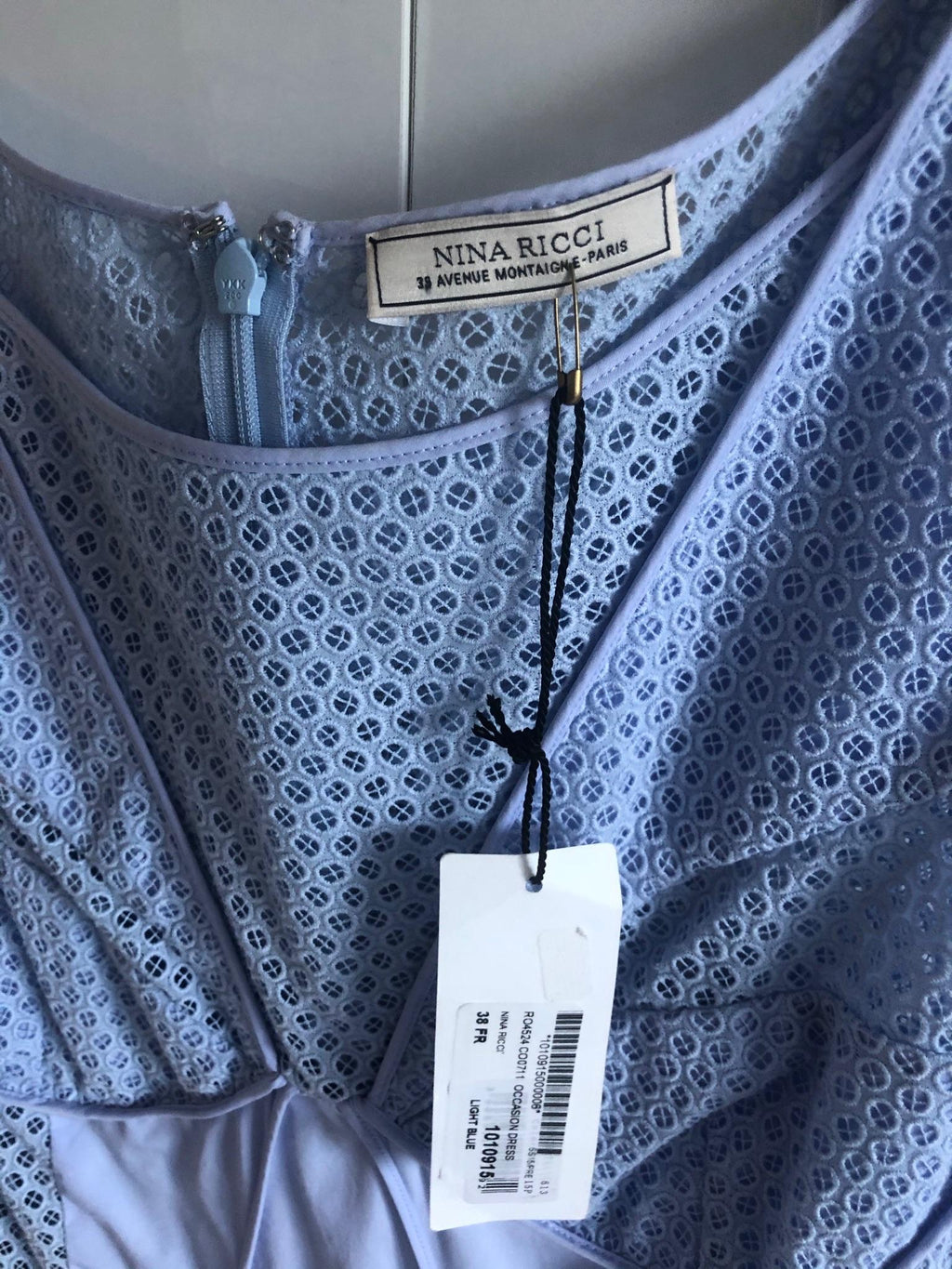 Blue Broderie Anglaise Sleeveless Dress