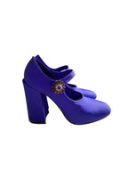 Purple Lycra Mary-Jane Pumps