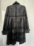 Black Lurex Woven Trench Coat