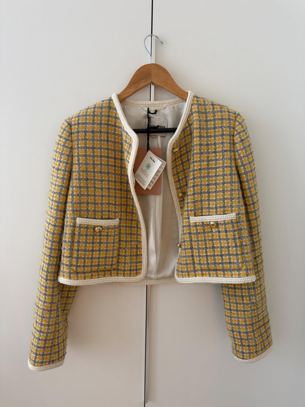 Miu Miu Mustard Tweed Jacket