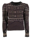 Etro Purple Patchwork Jacquard Wool Jumper