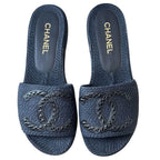 Chanel Black CC Slides