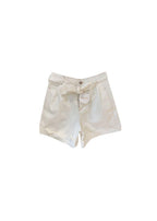 White cotton twill shorts