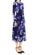 Erdem Printed Blue Jersey Midi Dress