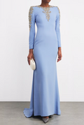 Jenny Packham Crepe Embellished Sabi Gown