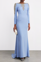 Jenny Packham Crepe Embellished Sabi Gown
