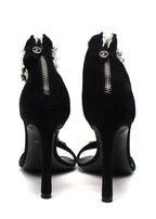Louis Vuitton Black Suede Crystal Embellished Heels