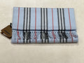 Burberry Blue Cashmere Blend Striped Scarf