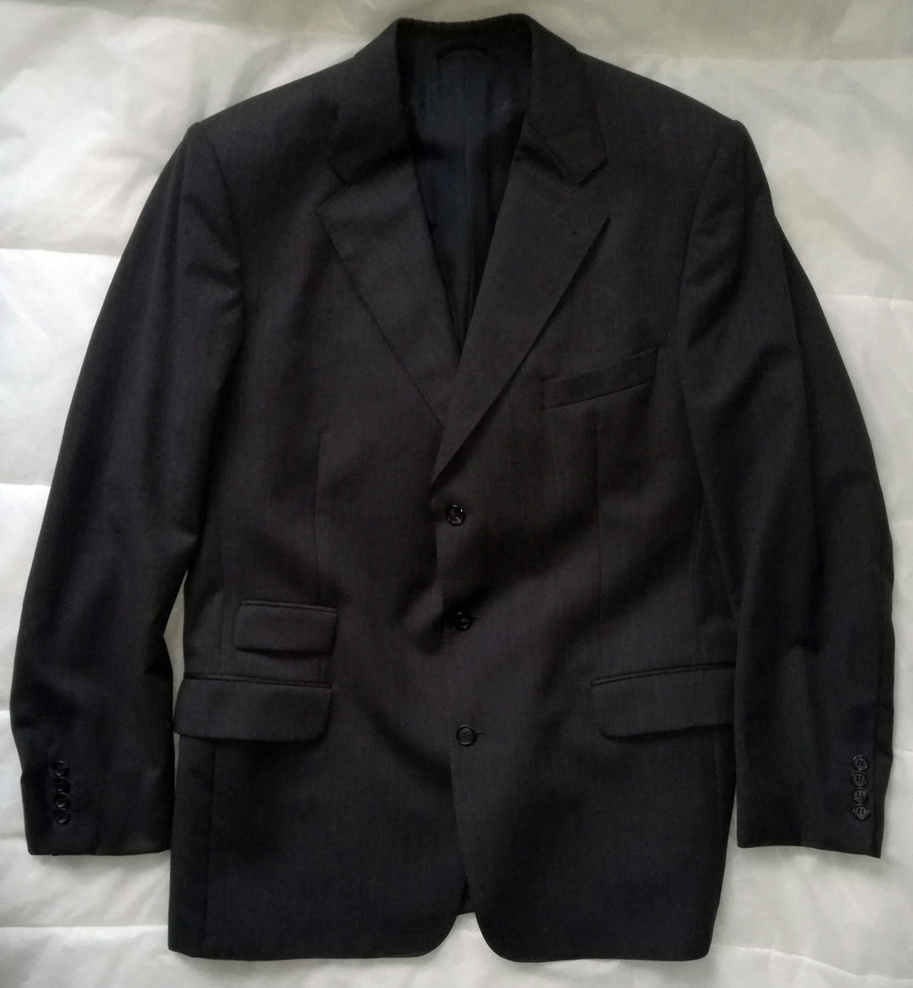 BURBERRYS' Bristol Dark Grey Single Breasted Wool Jacket