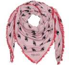 Kenzo Contrasted Multieyes Silk Blend Scarf