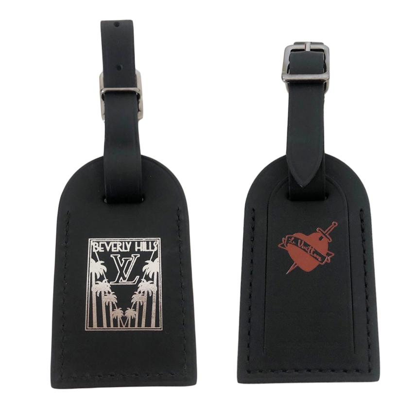 Louis Vuitton Black Beverly Hills/Dagger Heart Stamped Luggage Tag