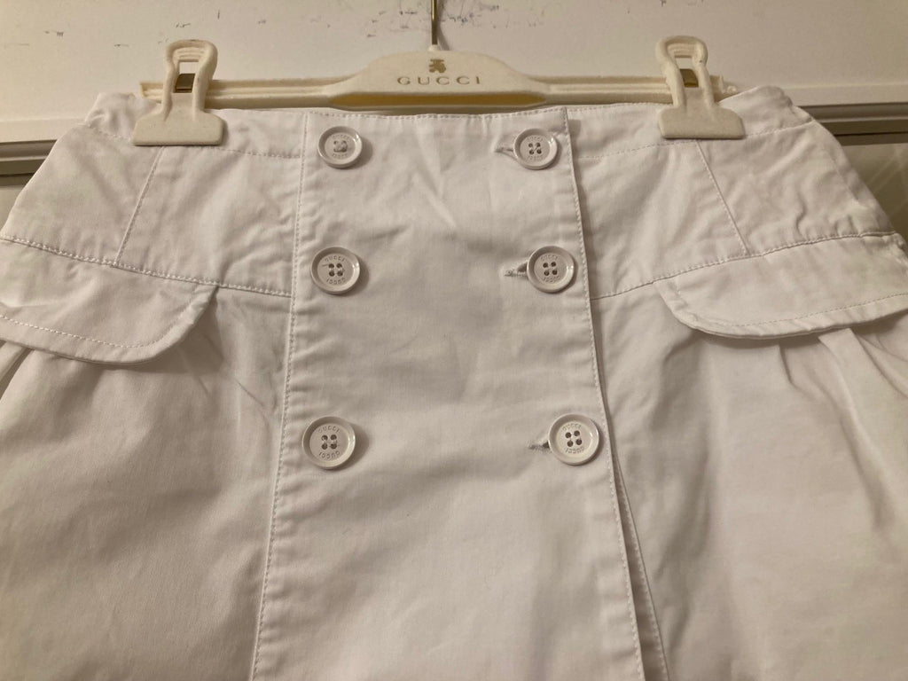 Kids 10A White Cotton Skirt