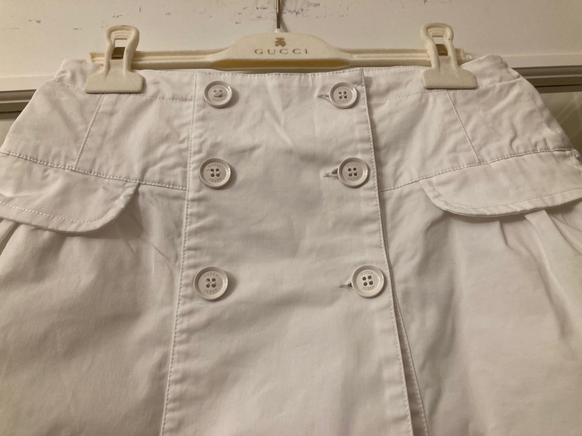 Kids 10A White Cotton Skirt