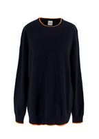 Madeleine Thompson Navy & Orange Cashmere Joshua Jumper