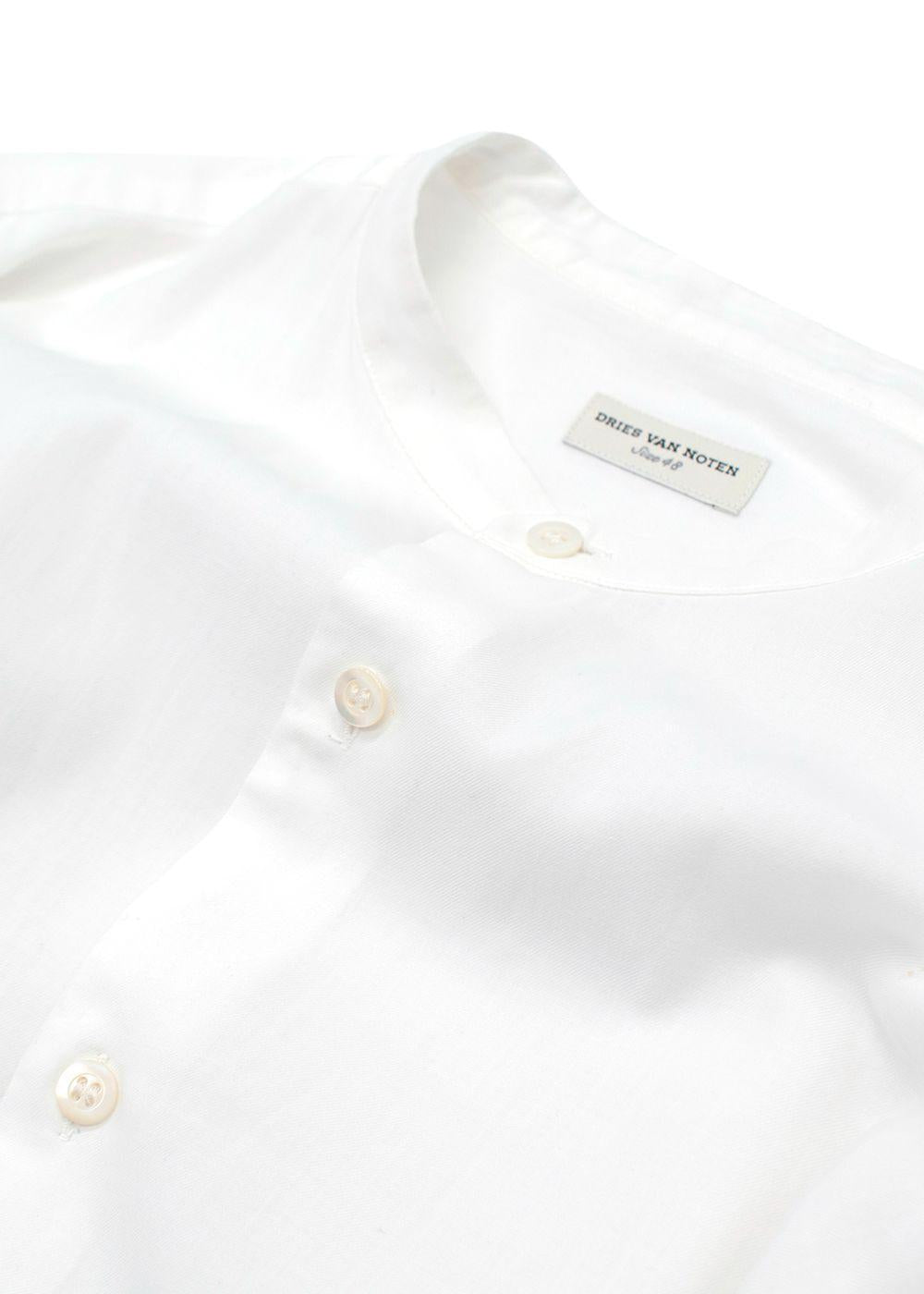 Dries Van Noten White Collarless Shirt