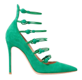 Green Suede Marquis Pumps