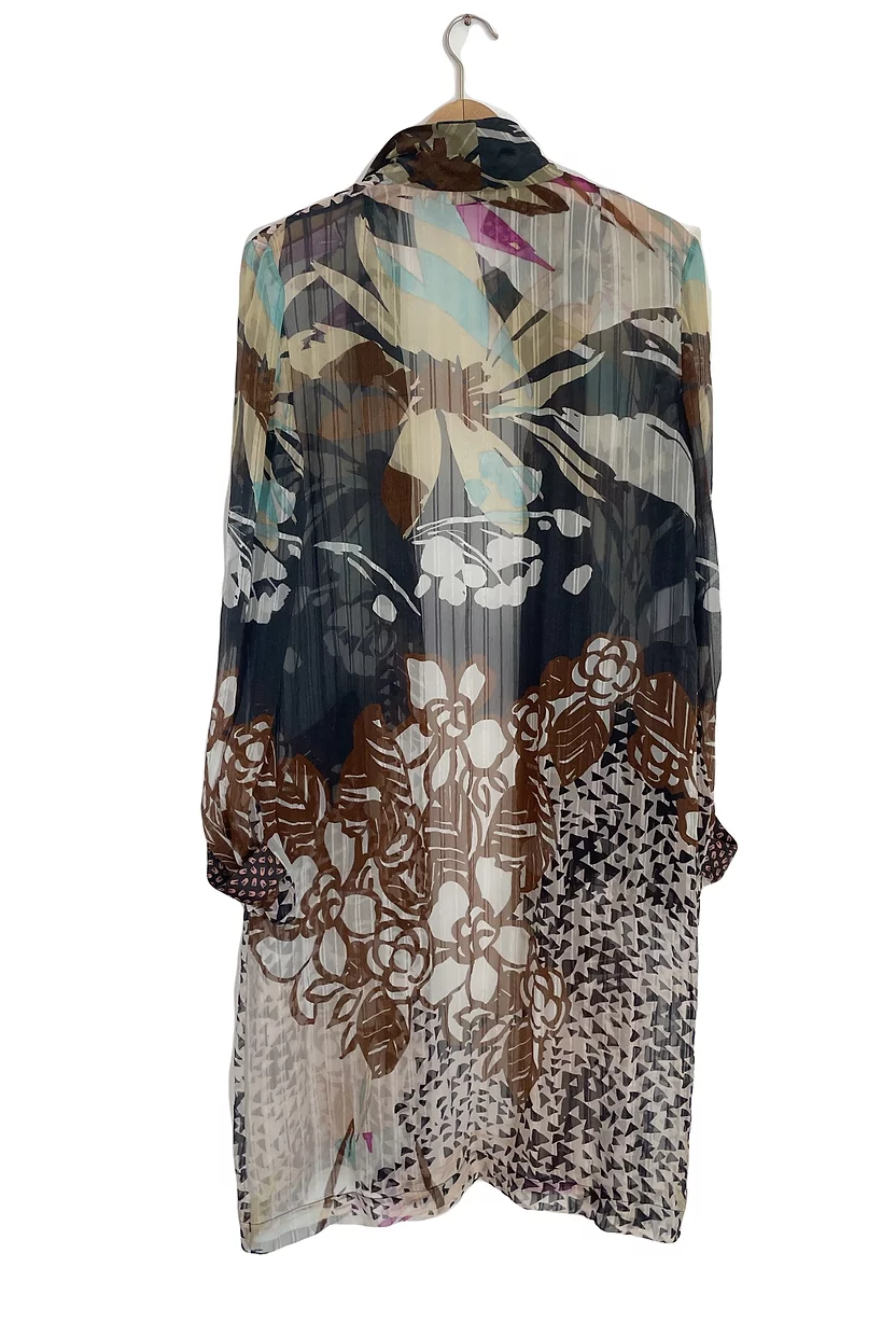 Multicolour Crinkled Silk Chiffon Wrap