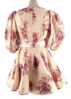 Zimmermann Pink Floral Belted High Tide Mini Dress