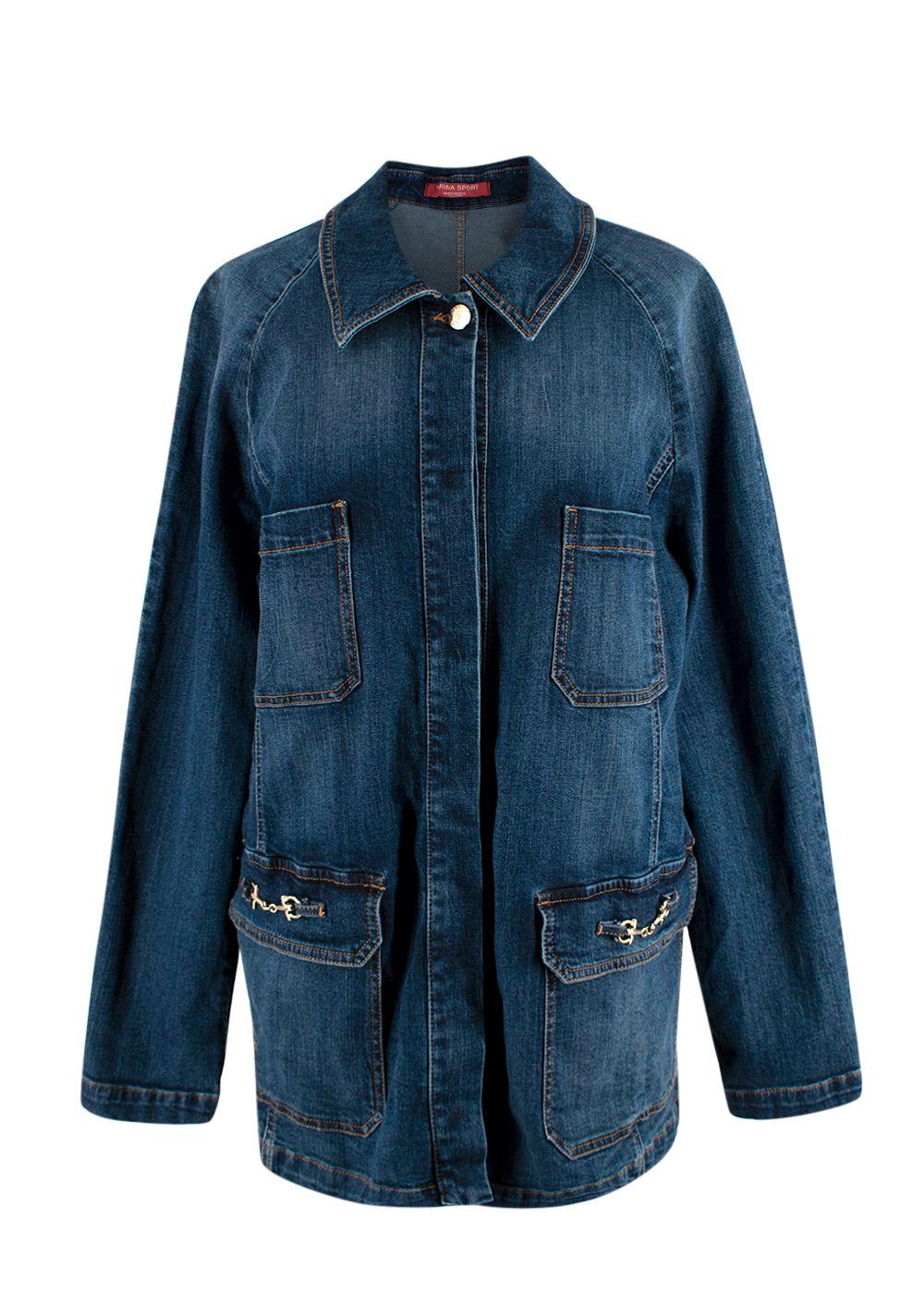 Marina Rinaldi Sport Dark Blue Wash Denim Jacket