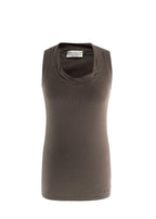 Brunello Cucinelli Soft Ribbed V Neck Tank Top