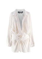 Jacquemus White 'La Riviera'  Textured Mini Dress