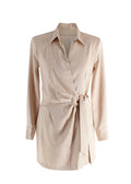 Imperial Champagne Wrap Mini Dress