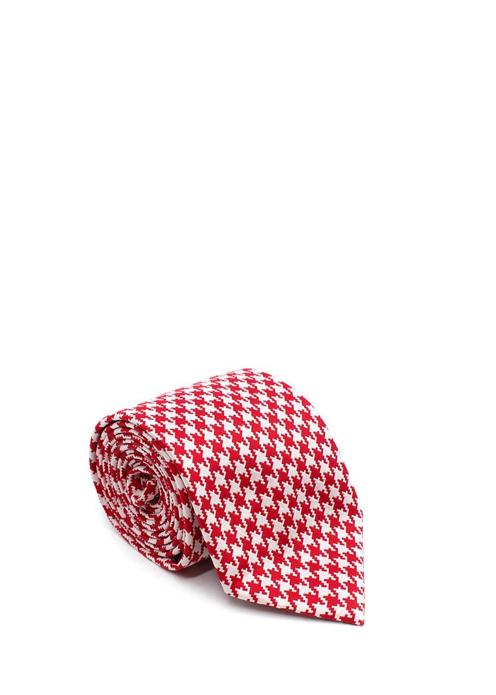 Red & White Houndstooth Tie