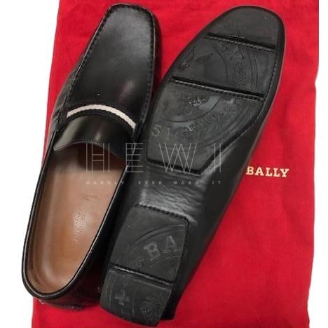 Bally Mens Black Stitch Detail Loafers
