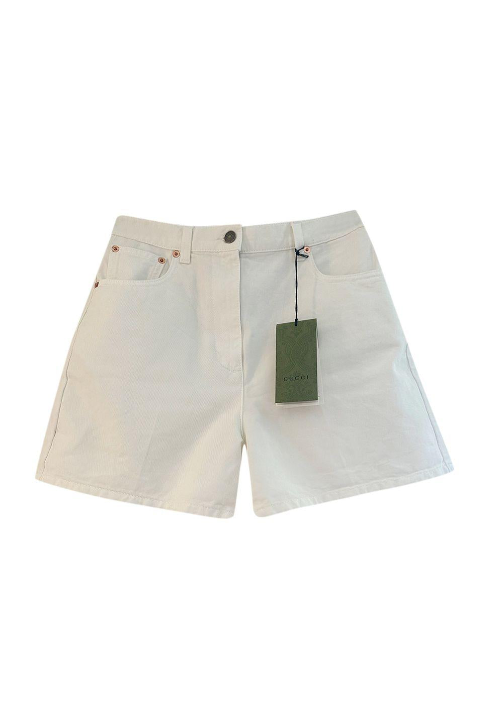 Gucci White Denim Shorts