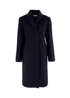 Navy Blue Llama Wool Blend Coat