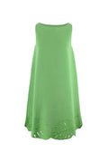 Oscar de La Renta Green Banana Leaf Cut-out Swing Dress