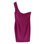 Alexander McQueen Fuchsia Crepe One Shoulder Dress