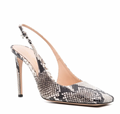 Gianvito Rossi Snake Skin Effect Square Toe Heels