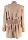 Chloe Beige Double Breasted Cinched Waist Blazer