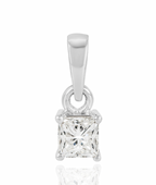 Princess Cut White Gold Pendant