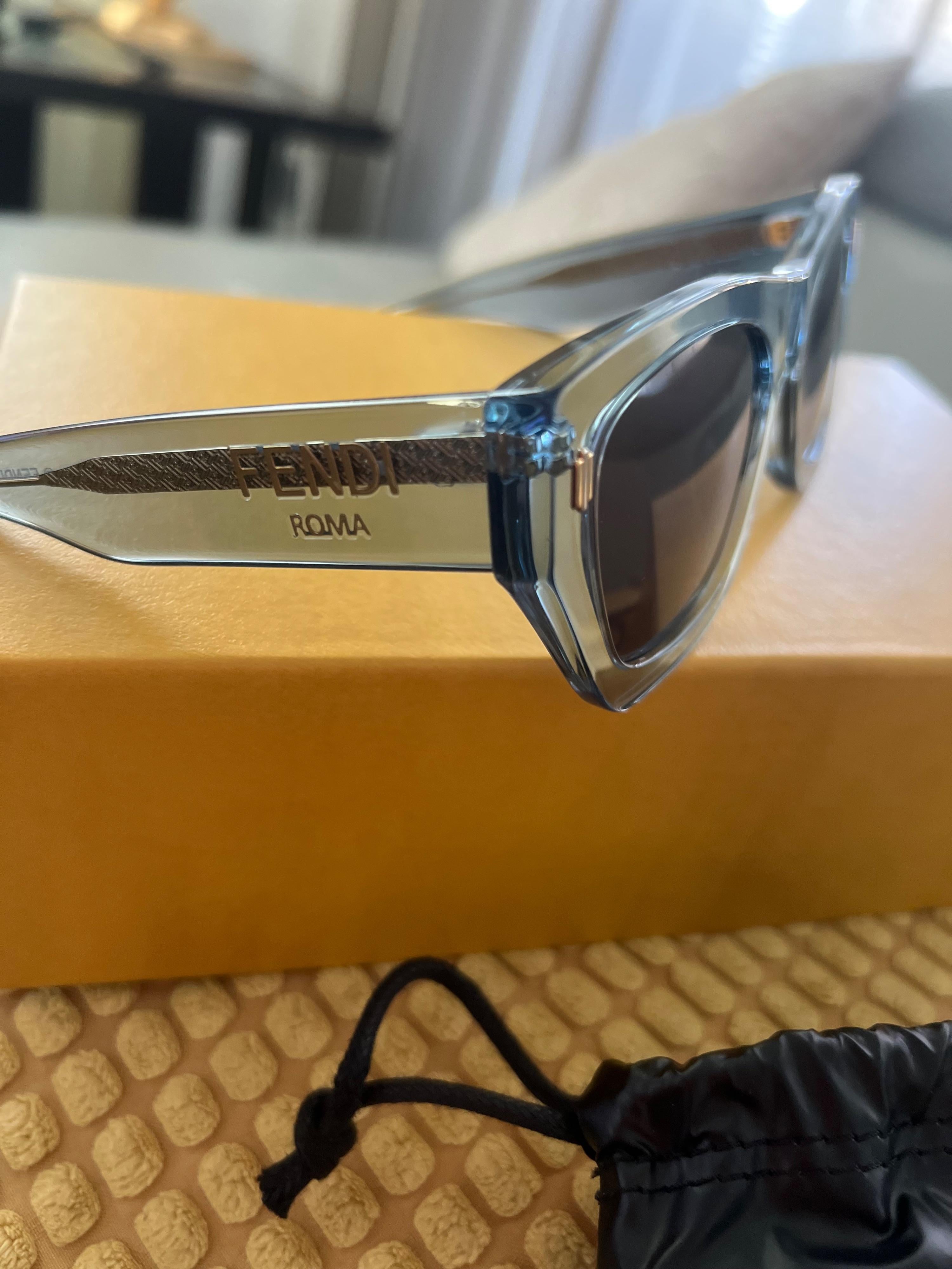 Fendi Blue Fendigraphy Acetate Sunglasses