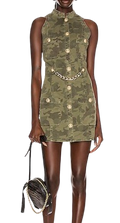 Balmain Camouflage Button Front Dress
