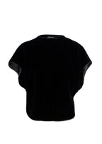 Giorgio Armani Black Gathered Velvet Blouse