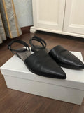 Brunello Cucinelli Black Monili Ankle Wrap Flats