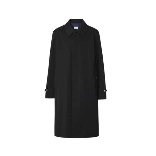 Burberry Black Cotton Gabardine Car Coat