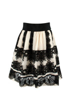 Alberta Ferretti White and Black Wool Skirt