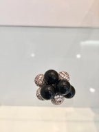 Ambrosia Paris Couture Onyx & Swarovski Crystal Ring