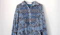 Chloe Blue Printed Cotton Top