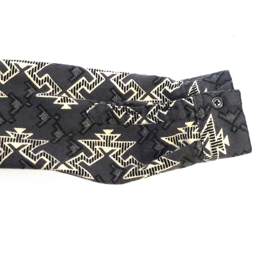 BDG Charcoal and white geometric print shirt