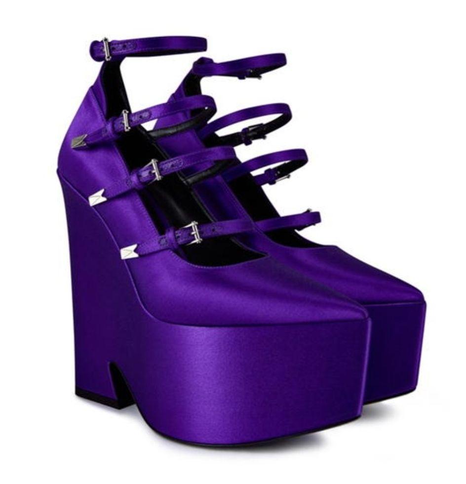 Versace Purple Tempest Platform Heels
